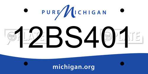 12BS401 Michigan License Plate