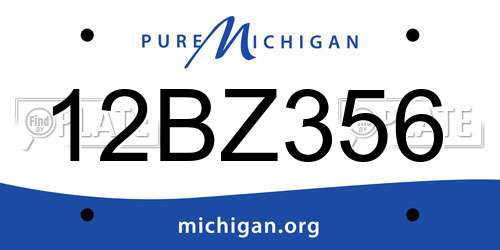 12BZ356 Michigan License Plate
