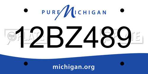 12BZ489 Michigan License Plate