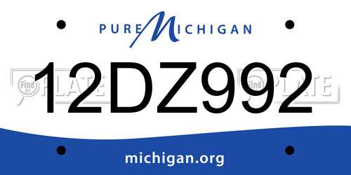 12DZ992 Michigan License Plate