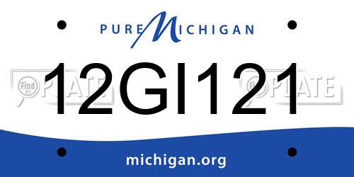 12GI121 Michigan License Plate