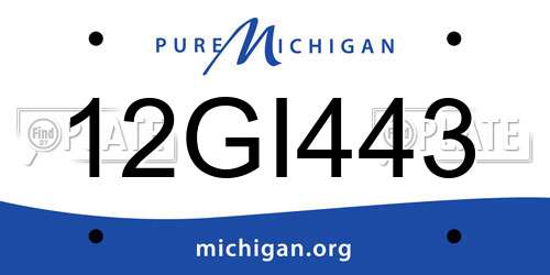 12GI443 Michigan License Plate