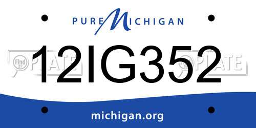 12IG352 Michigan License Plate