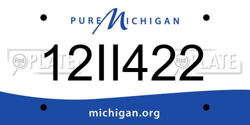 12II422 Michigan License Plate