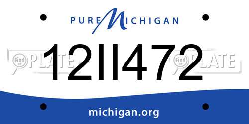 12II472 Michigan License Plate