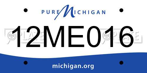 12ME016 Michigan License Plate