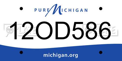 12OD586 Michigan License Plate