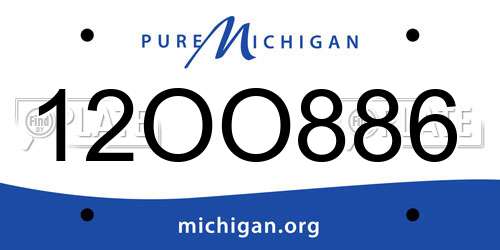 12OO886 Michigan License Plate