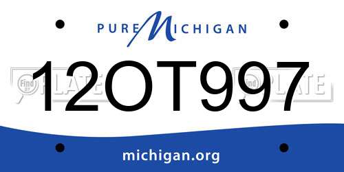 12OT997 Michigan License Plate