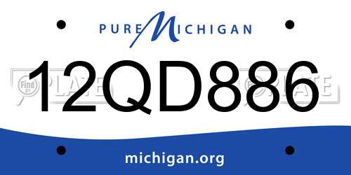 12QD886 Michigan License Plate