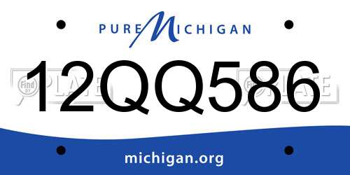 12QQ586 Michigan License Plate