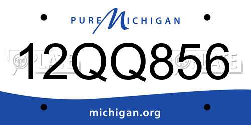 12QQ856 Michigan License Plate