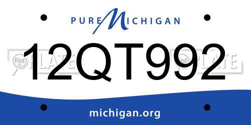 12QT992 Michigan License Plate