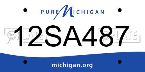 12SA487 Michigan License Plate