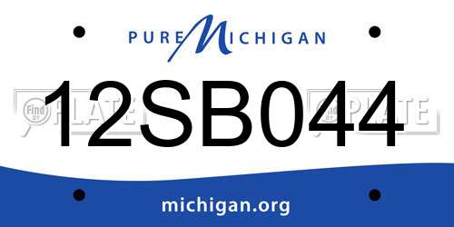 12SB044 Michigan License Plate