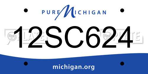 12SC624 Michigan License Plate