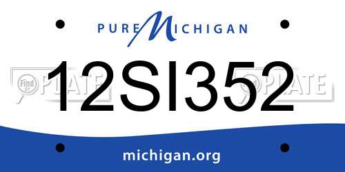 12SI352 Michigan License Plate