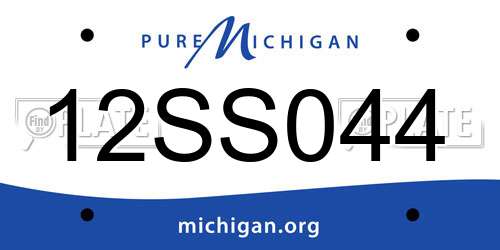 12SS044 Michigan License Plate