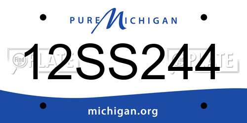 12SS244 Michigan License Plate