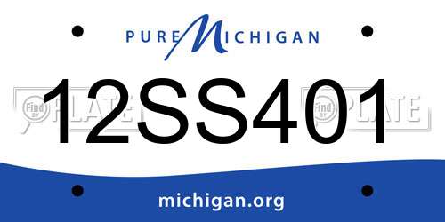 12SS401 Michigan License Plate