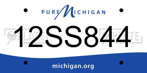 12SS844 Michigan License Plate