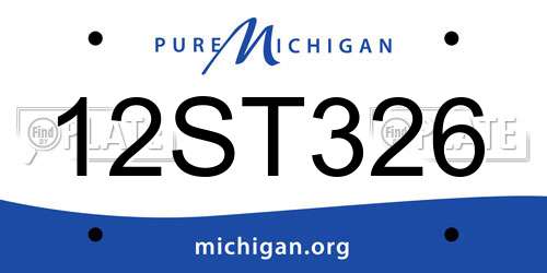 12ST326 Michigan License Plate
