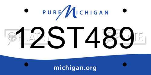 12ST489 Michigan License Plate