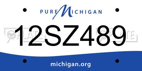 12SZ489 Michigan License Plate