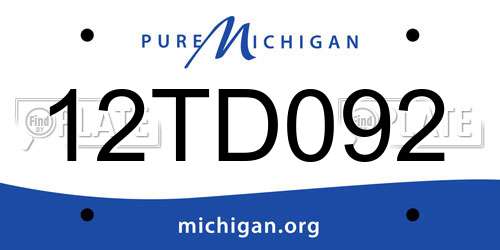 12TD092 Michigan License Plate