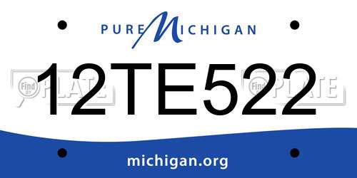 12TE522 Michigan License Plate