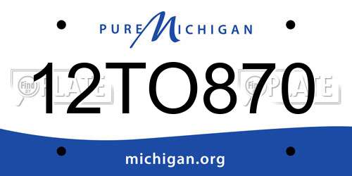12TO870 Michigan License Plate