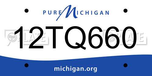 12TQ660 Michigan License Plate