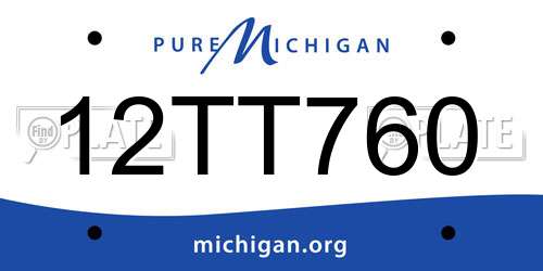 12TT760 Michigan License Plate