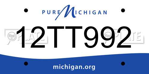 12TT992 Michigan License Plate