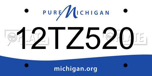 12TZ520 Michigan License Plate
