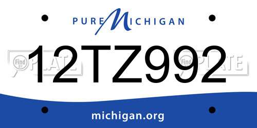 12TZ992 Michigan License Plate