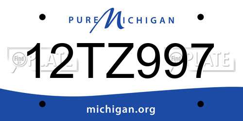 12TZ997 Michigan License Plate