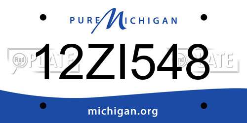 12ZI548 Michigan License Plate