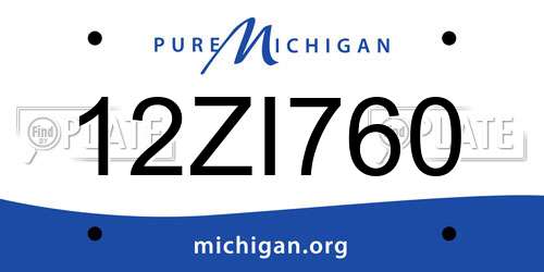 12ZI760 Michigan License Plate