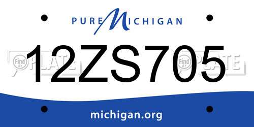 12ZS705 Michigan License Plate