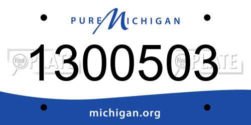 1300503 Michigan License Plate