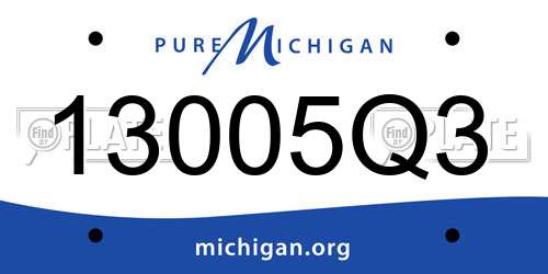 13005Q3 Michigan License Plate