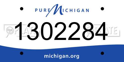 1302284 Michigan License Plate