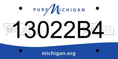 13022B4 Michigan License Plate
