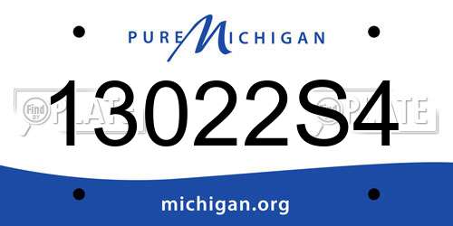 13022S4 Michigan License Plate