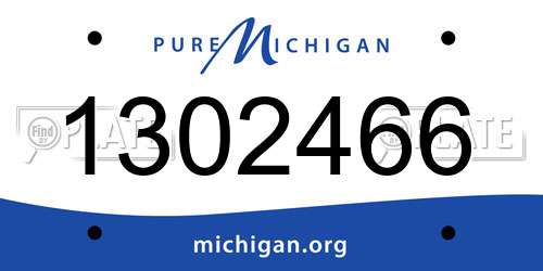 1302466 Michigan License Plate