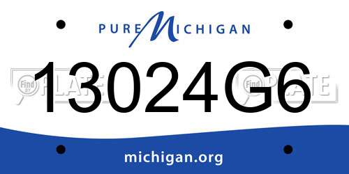 13024G6 Michigan License Plate