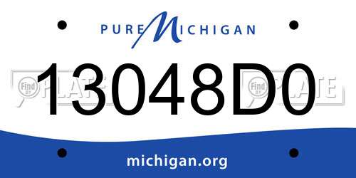 13048D0 Michigan License Plate