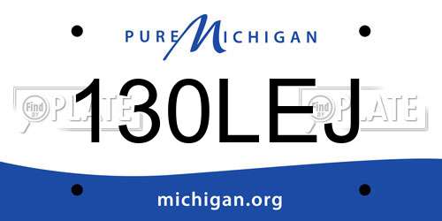 130LEJ Michigan License Plate