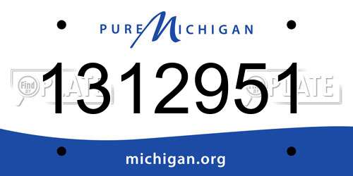 1312951 Michigan License Plate